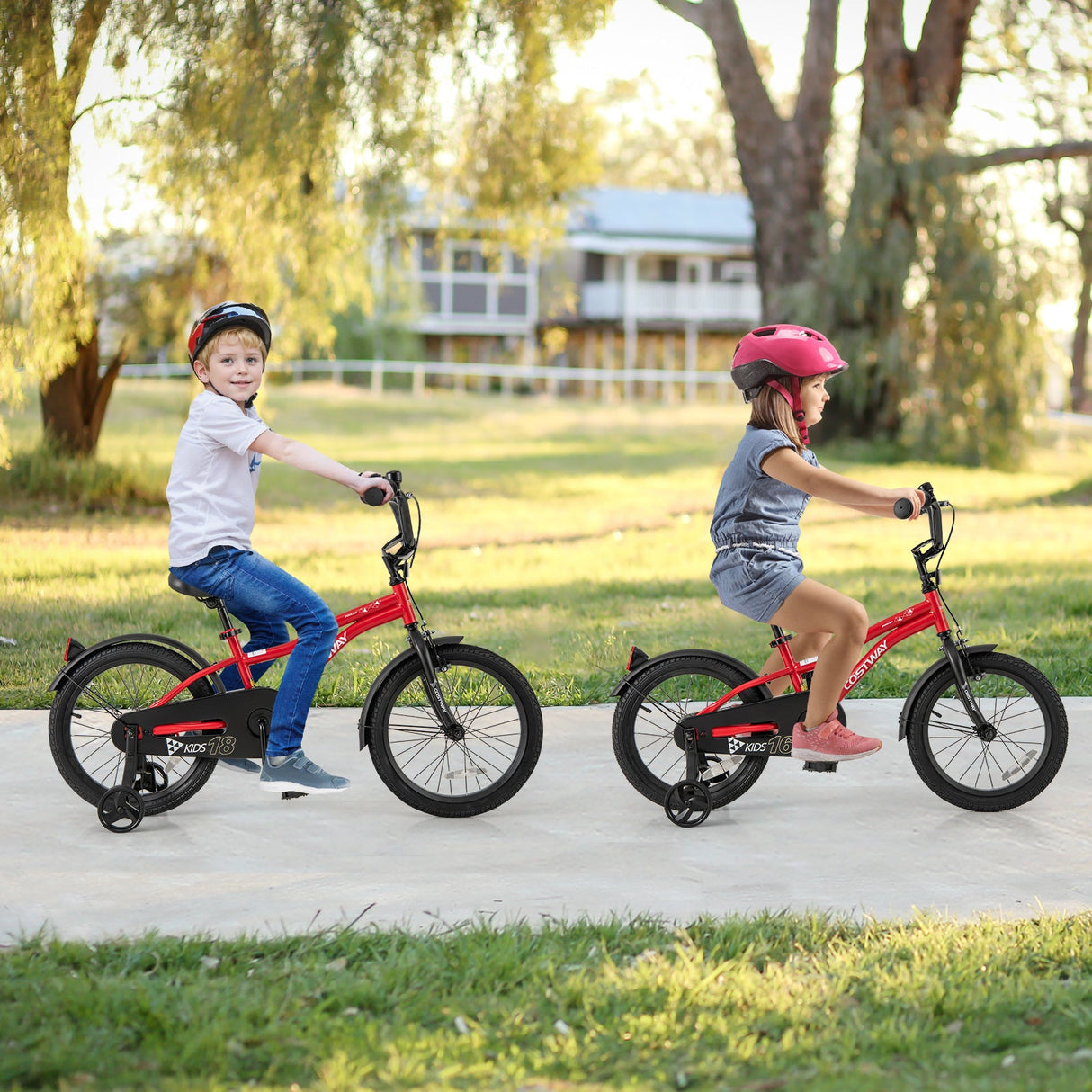 16 Inch Kids Bike Adjustable Bicycle with Reflectors and Bell for 4-7 Years Old