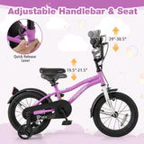 Kids Bike 14-Inch Children Training Bicycle with 2 Brake for 3-5 Years Old