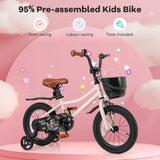 14 Inches Kids Bike with Basket and Adjustable Handlebar for 3-5 Years Old