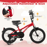 16 Inch Kids Bike Adjustable Bicycle with Reflectors and Bell for 4-7 Years Old