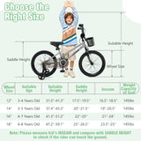 12/14/18 Inch Kids Bike Adjustable with Transparent Chain Cover for 3-8 Years Old-16 inches