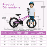 Kids Bike 16-Inch Children Training Bicycle with 2 Brake for 4-7 Years Old
