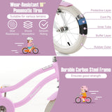 16 Inch Kids Bike with Front Handbrake and 2 Training Wheels-Purple
