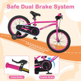 18 Inch Kids Bike for 4-8 Years Old Adjustable with Removable Training Wheels