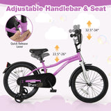 Kids Bike 18-Inch Children Training Bicycle with 2 Brake for 4-8 Years Old