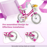 Kids Bike 16 Inch with Training Wheels and 2 Brake System for 4-7 Years Old