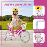 Kids Bike 18 Inch with Training Wheels and 2 Brake System for 4-8 Years Old