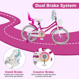 Kids Bike 18 Inch with Training Wheels and 2 Brake System for 4-8 Years Old