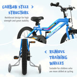18 Inch Kids Bike LED Lighted Adjustable with Training Wheels for 4-8 Years Old Kids-18 inches