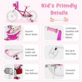 Kids Bicycle 18 Inch Toddler and Kids Bike with Training Wheels for 6-8 Year Old Kids-Pink