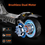 M6Max Dual Motor 5600W Electric Scooter - Fast & Foldable 11 Inch
