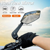 Bicycle Rear View Mirror Bike Scooter Clear Back Sight Reflector Adjustable Rotatable Handlebar Cycling Mirror HD Safety Bicycle Cycling Rearview Mirror And New Scratch Resistant Convex Lens Universal Adjustable Rotatable Handlebar Glass Lens Mirror