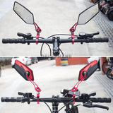 Adjustable Electric Scooter Mirrors Bicycle Rear View Mirrors Adjustable HD Clear Glass Handlebar Mounting Mirrors Universal Adjustable Rotatable Safe Handlebar Bike Rear View Mirror